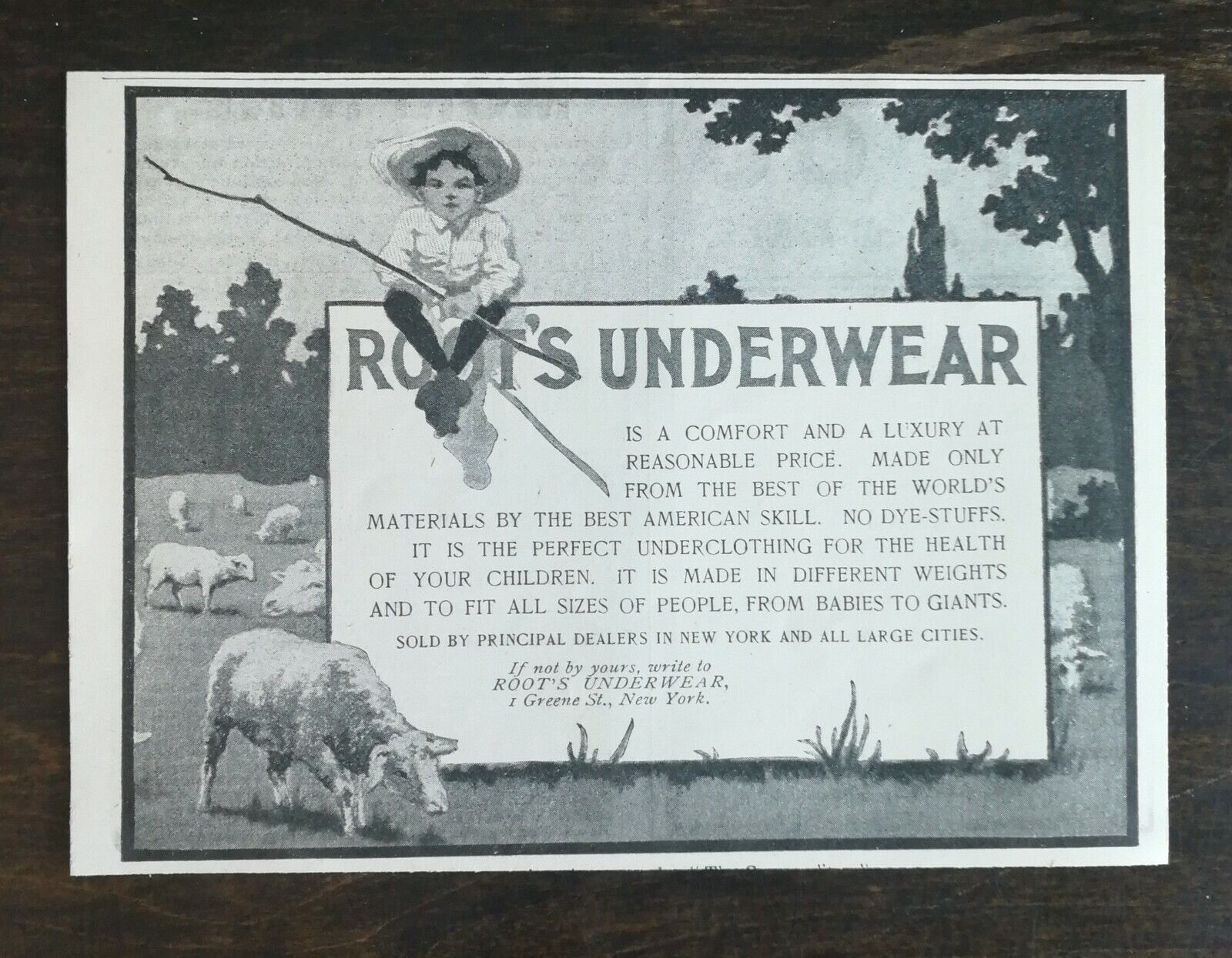 Vintage 1900 Root\'s Underwear for Men, Ladies & Children Original Ad - 1021  