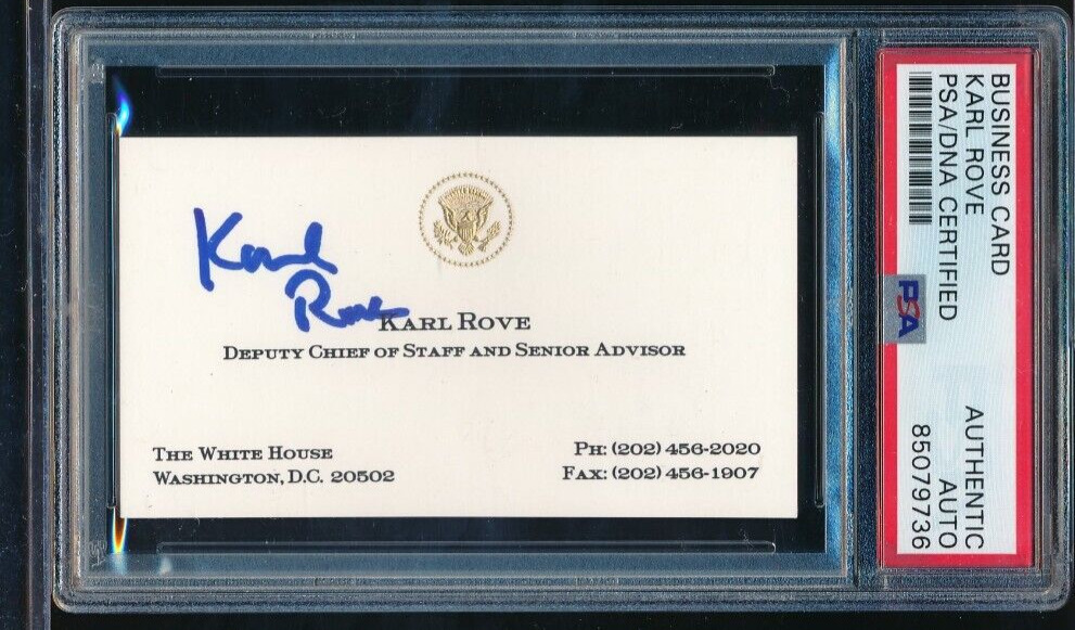 Karl Rove Business card signed auto autograph PSA/DNA Deputy Chief of Staff