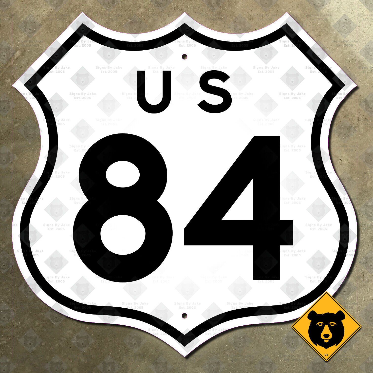 US route 84 highway marker sign 1957 shield El Camino East West Corridor 12x12