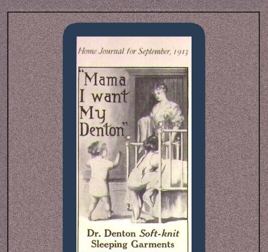 Antique 1913 DR. DENTON Soft Knit Sleeping Garments 2 young Children & Momma