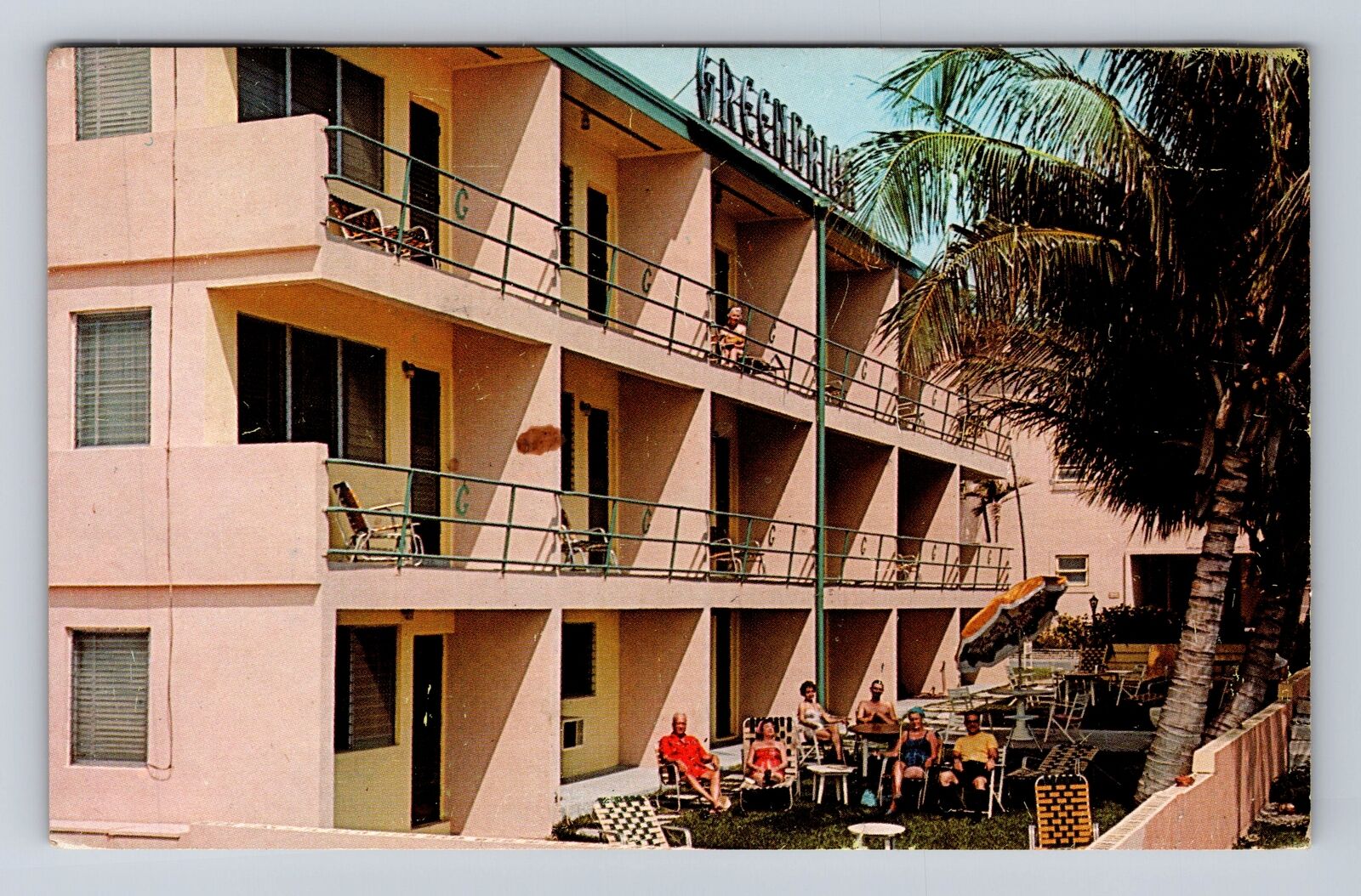 Hollywood Beach FL-Florida, The Greenbriar, Antique, Vintage c1960 Postcard