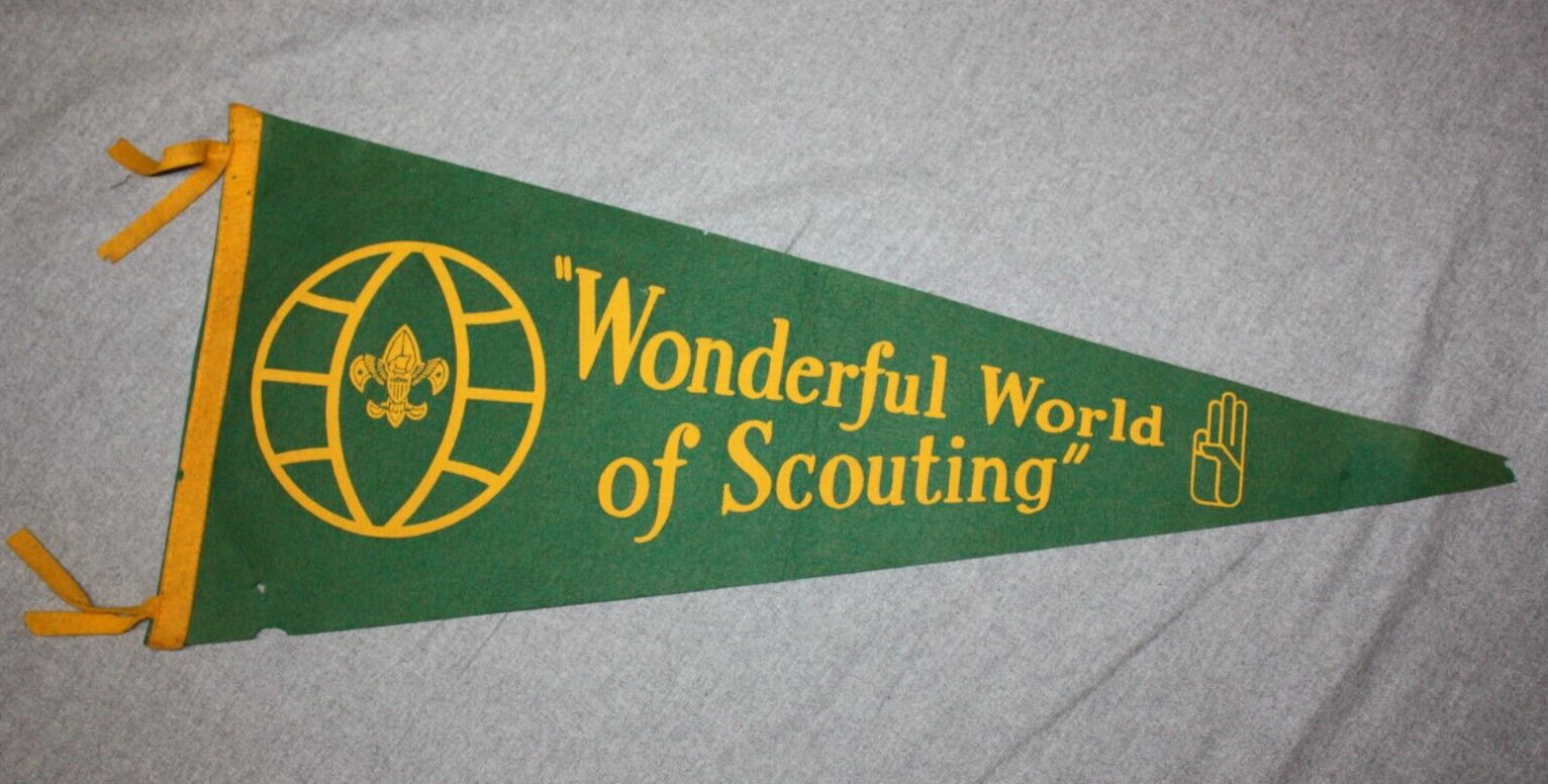 Vintage Wonderful World of Scouting Pennant Large