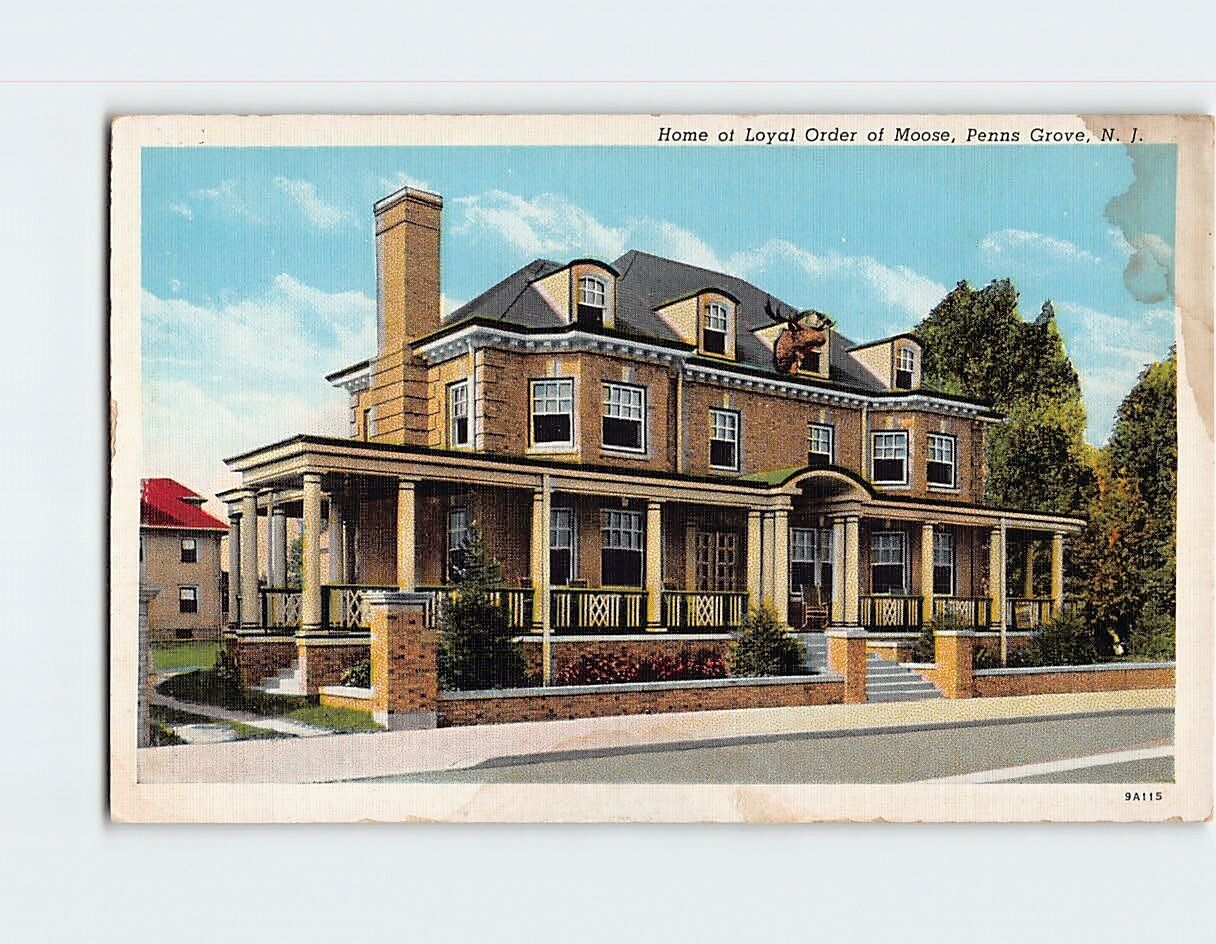 Postcard Home of Loyal Order of Moose Penns Grove New Jersey USA