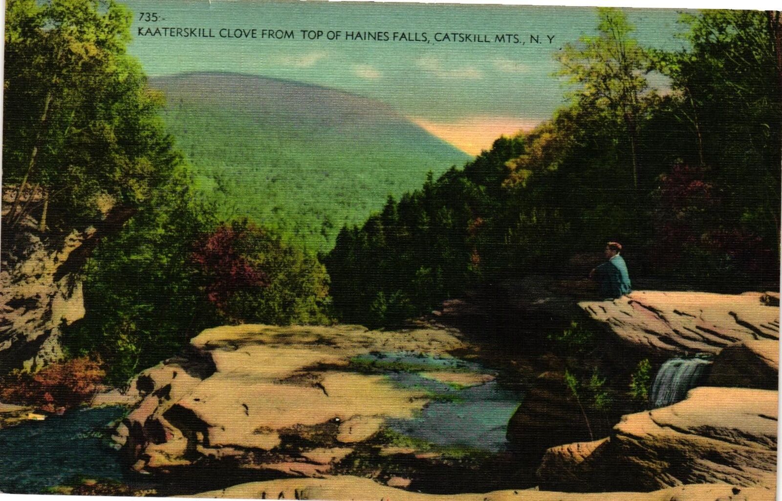 Vintage Postcard- 735. Kaaterskill Cove. Catskill Mts, NY. Posted 1945