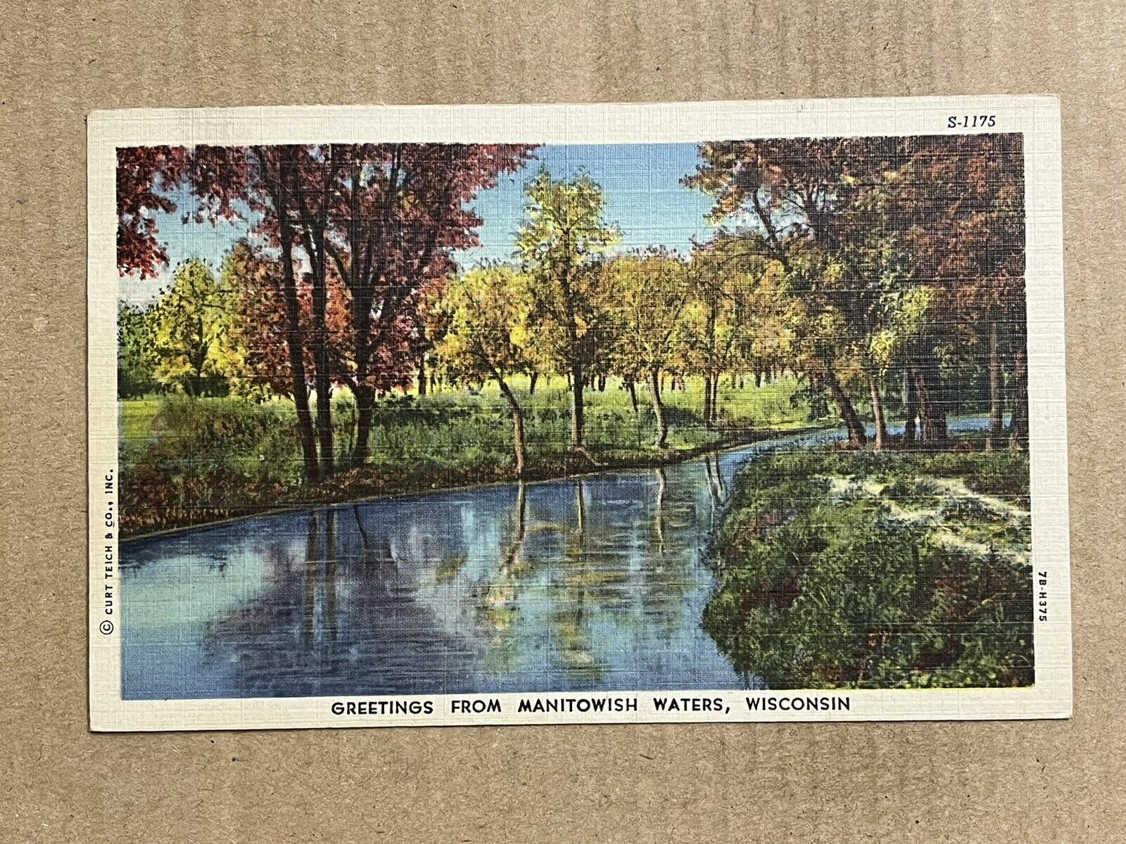 Postcard Manitowish Waters Wisconsin WI Scenic Greetings River Creek Stream PC