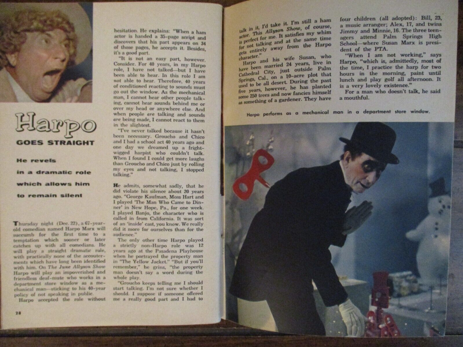 1960 TV Guide(HARPO MARX/ANTHONY GEORGE/DINAH SHORE/DEWEY MARTIN/BARRY SULLIVAN)