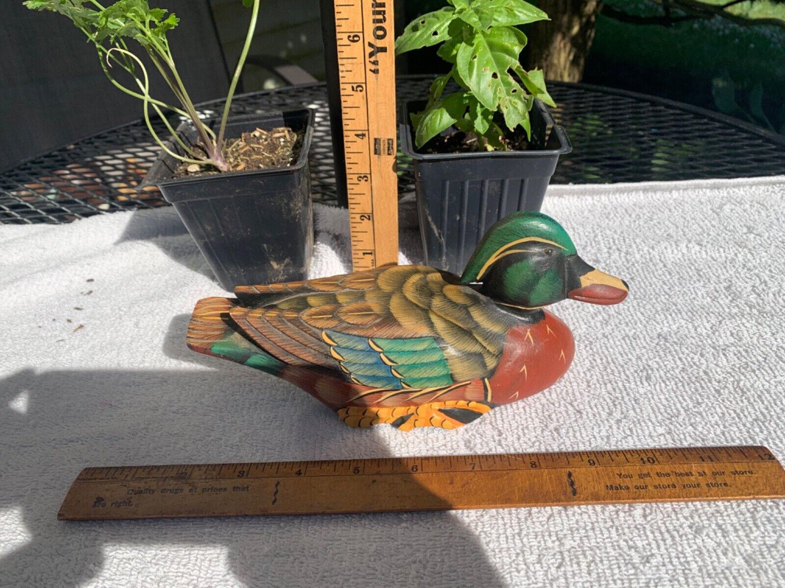  Carved Solid Wood Duck good condition