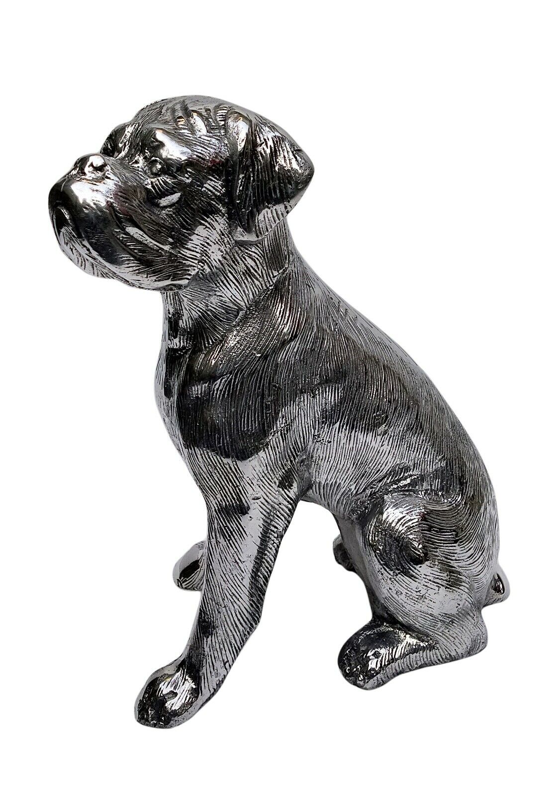 Metal Dog Boxer Statue Figurine