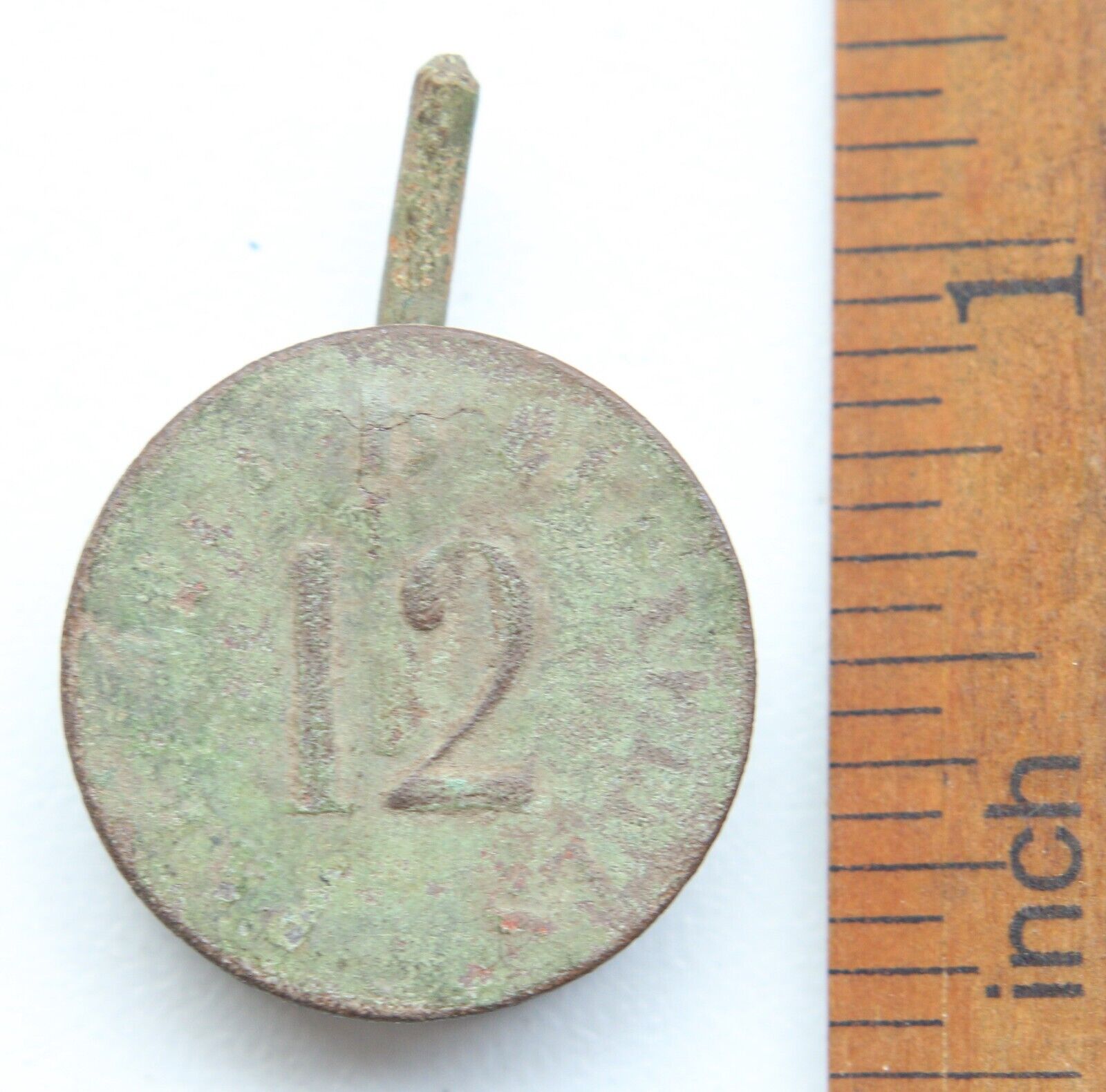 Antique Old Dug Relics Civil War Era Crimean War Empty Cartridge Mark \'\'12\'\'