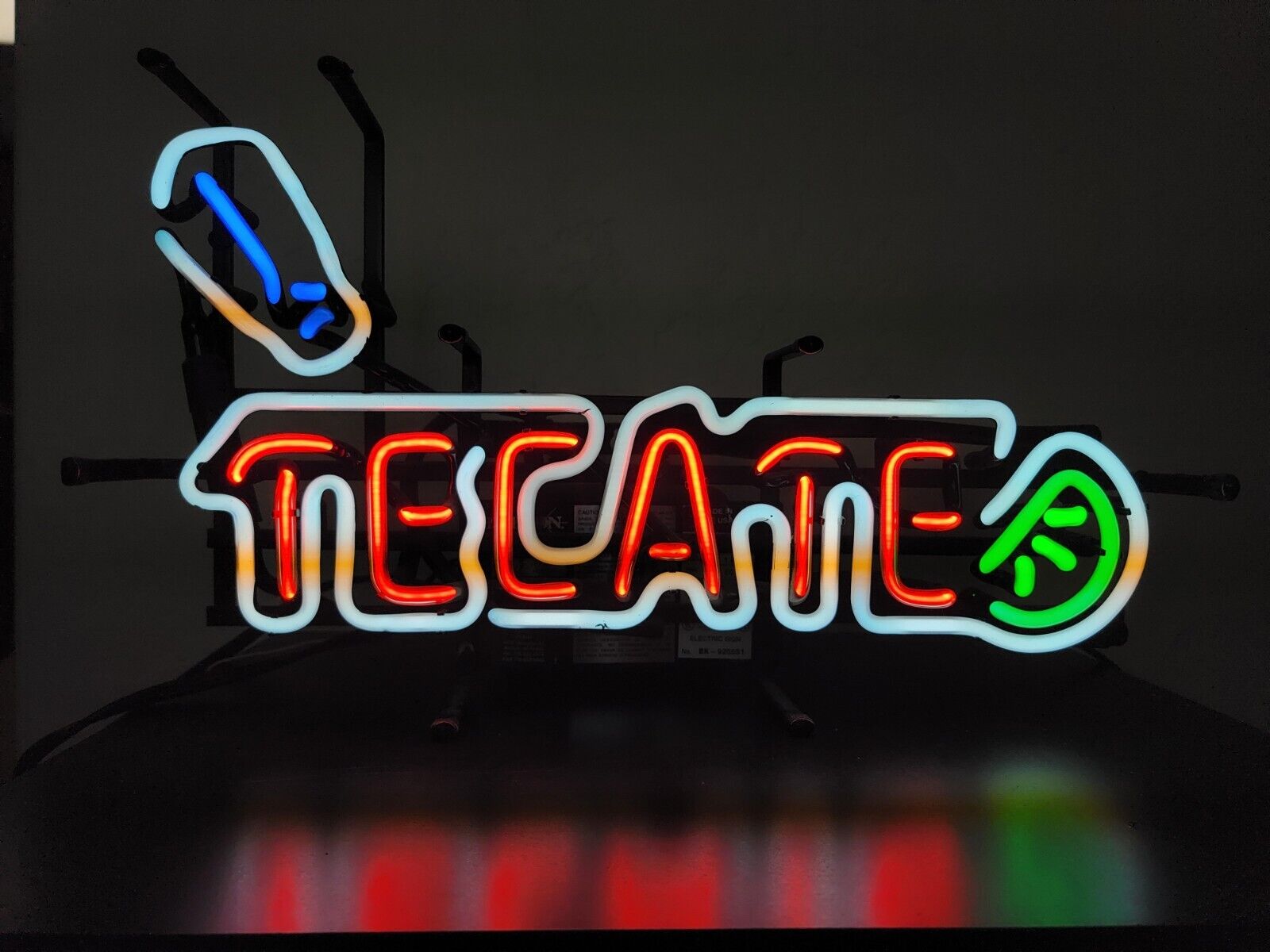 NOS Tecate Beer Shaker and Lime Neon Sign Mini NEW IN BOX OE
