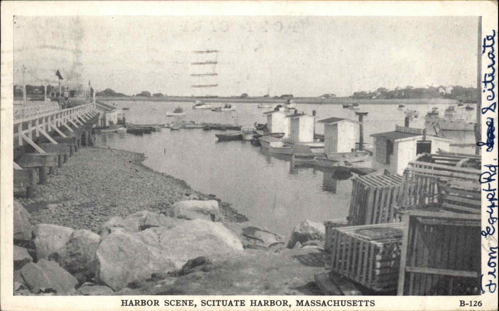 Scituate Harbor Massachusetts MA Harbor Scene Waterfont Vintage Postcard