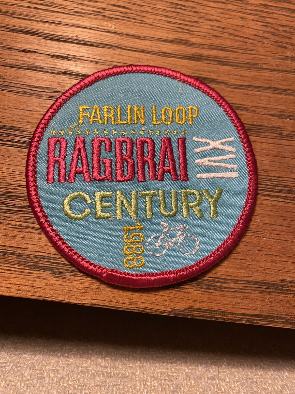 1988 RAGBRAI XVI Patch  Farlin Loop, RAGBRAI Century Patch