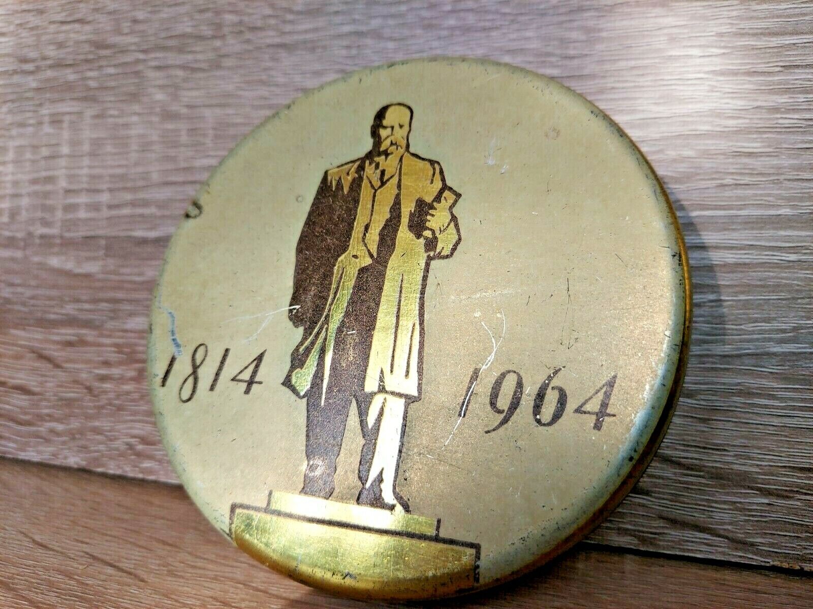 Rare Vintage Soviet Candy Tin Box Taras Shevchenko 1814-1964 USSR 