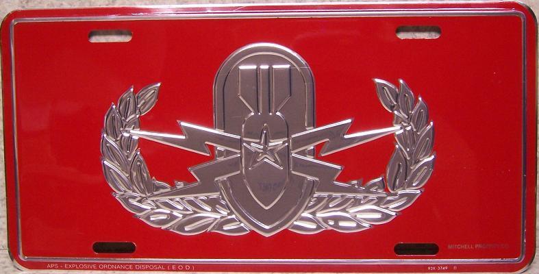 Aluminum Military License Plate USMC Marine Corps Explosive Ordnance Disposal NW