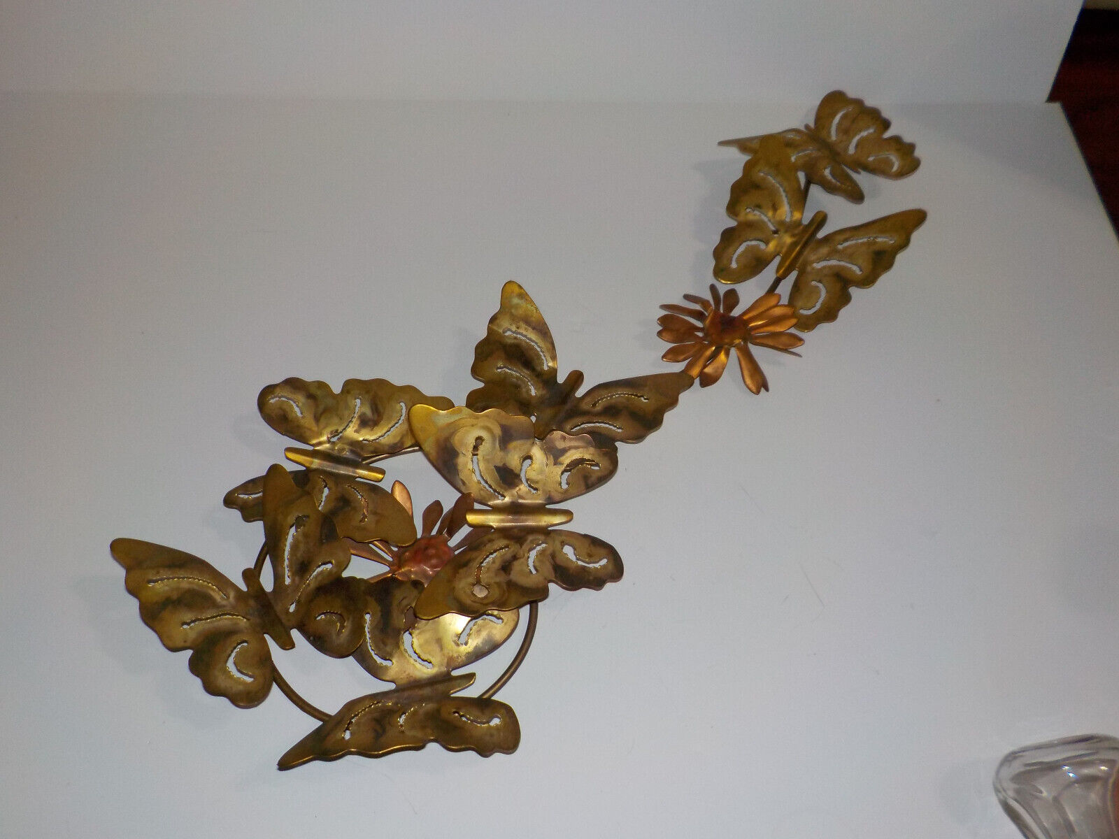 Vintage Brass Butterfly Wall Hanging Mid Century Modern Metal 29\