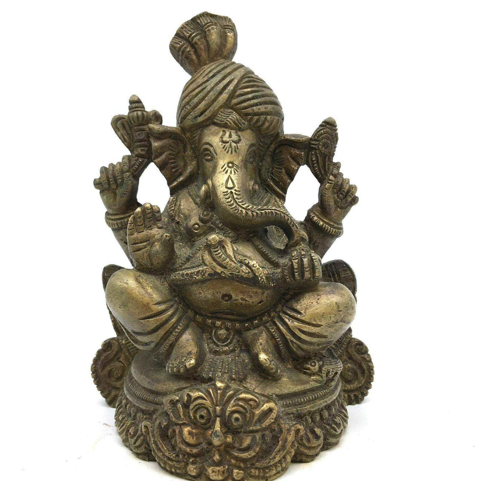 Adorable Brass Ganesh Ganapati Elephant India Obstacle Remover God 4.5\