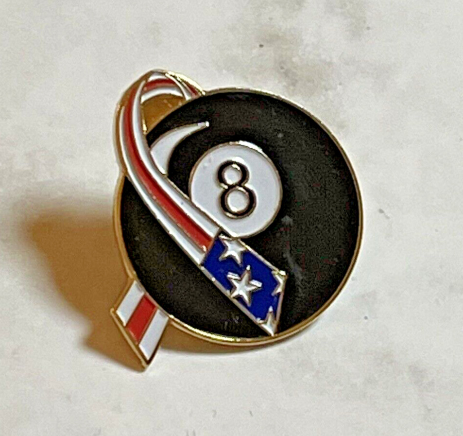 8 Ball Eight Ball Lapel Pin with Stars & Strips detail 1\