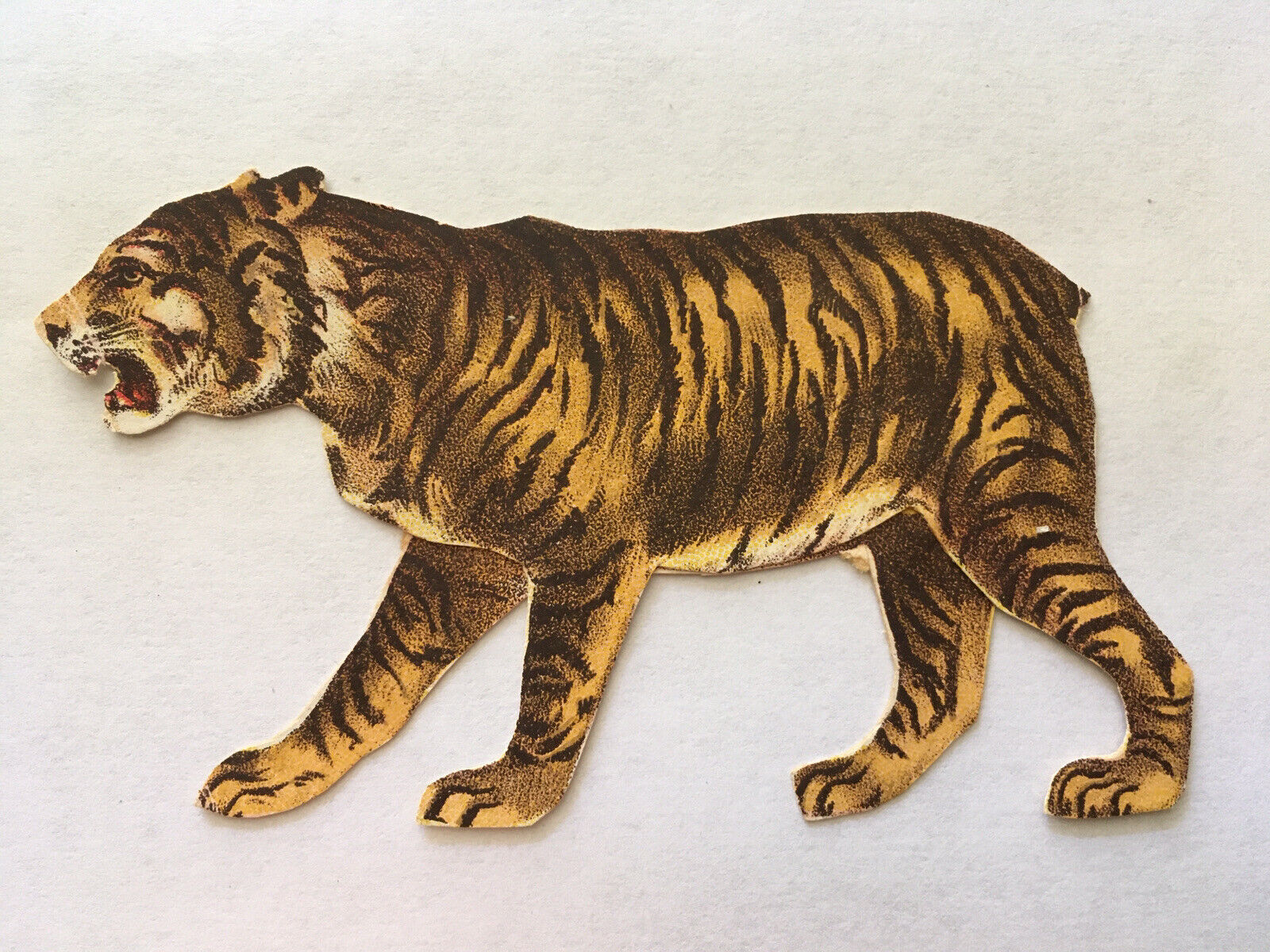 1880\'s New England Mince Meat Advertising Victorian Trade Card Die Cut Tiger