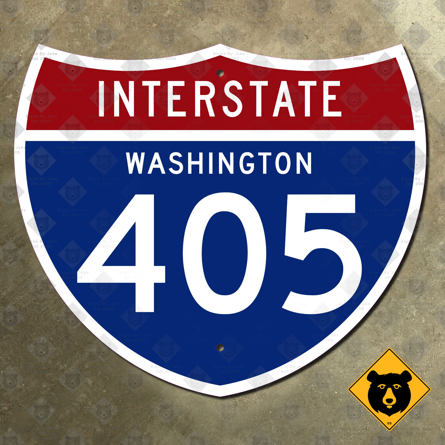 Washington Interstate 405 route marker highway road sign 1961 Seattle 21x18