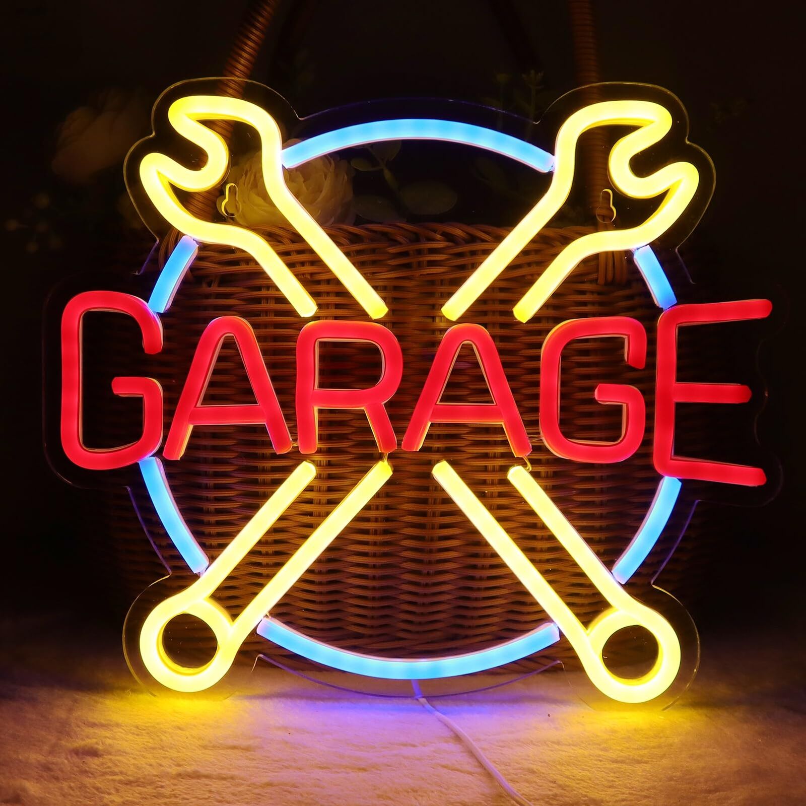 LED Garage Neon Signs Check Engine Light Neon Signs for Wall Decor 5V Power A...