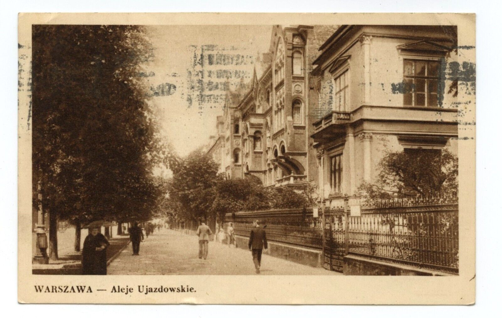 Warszawa Aleje Ujazdowskie Warsaw Poland Street View Postcard