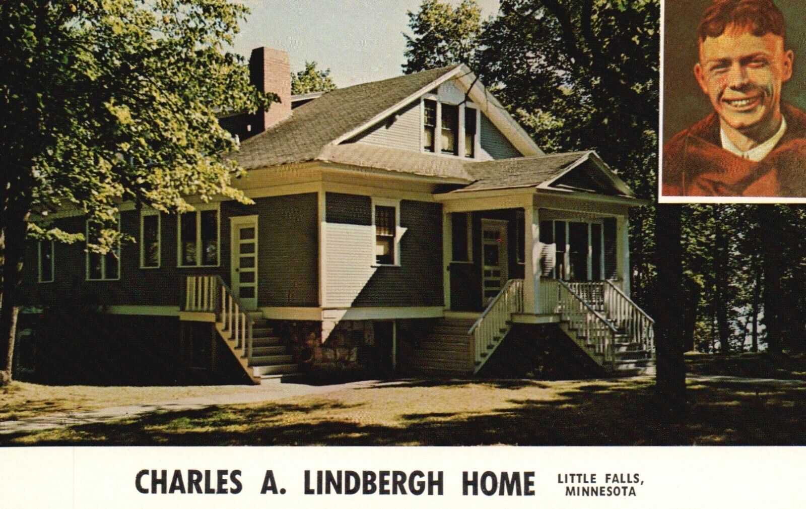 Postcard MN Little Falls Charles A Lindbergh Home Unposted Vintage PC G8479