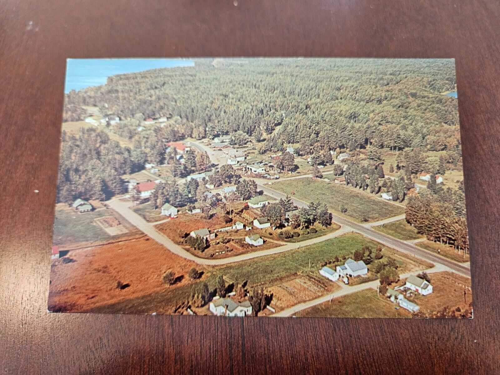 Postcard MN Minnesota Emily Crow Wing County Low Aerial View