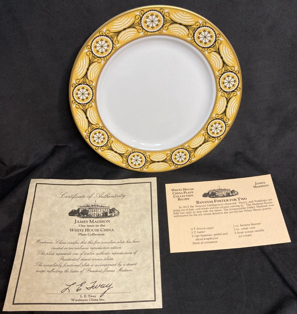 Woodmere White House China Collection James Madison Dessert Plate - Mint
