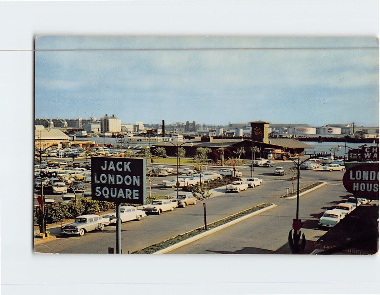 Postcard Jack London Square on the Estuary Broadway Oakland California USA