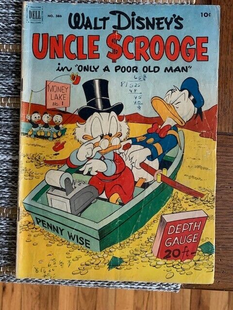 DELL FOUR COLOR COMICS #386 1st ISSUE UNCLE SCROOGE 1952 -Carl Barks Story & Art