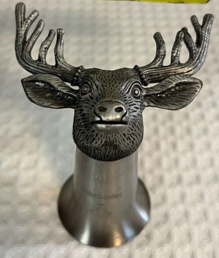 Jägermeister Jager Jaeger Stainless Elk Deer Buck Stag Antler Shot Glass 1.5oz