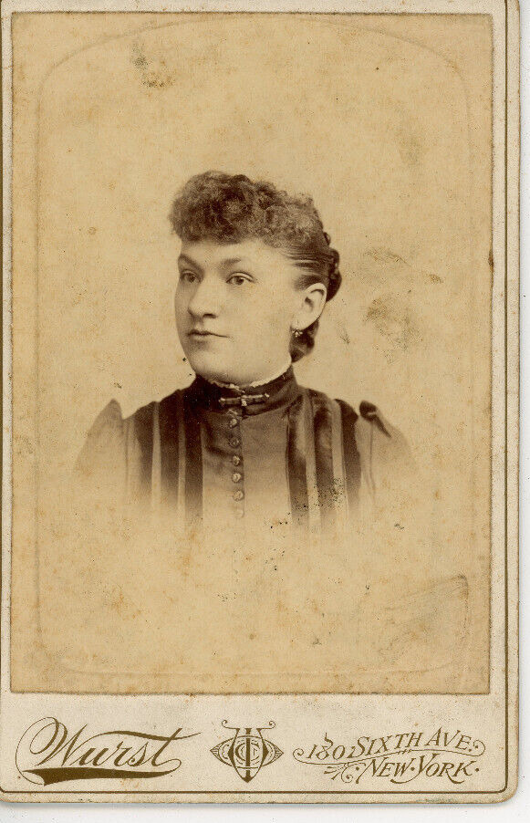 c.1890s Cabinet Card Photograph Young Woman  4.25 X 6.5\