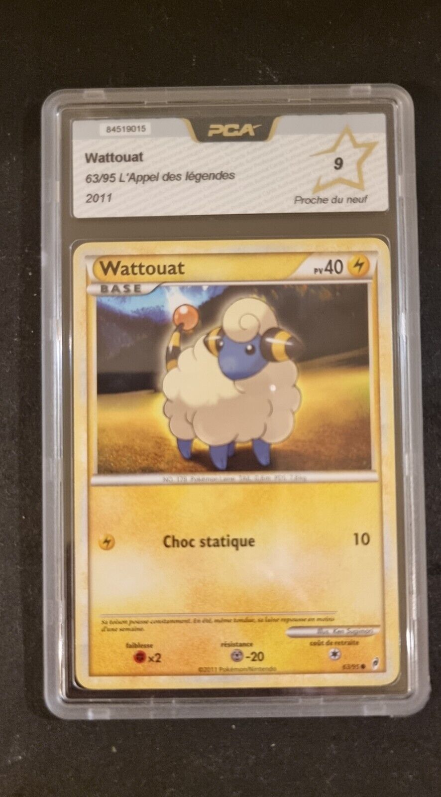 French Pokemon Card Wattouat 63/95 L\'Appel Des Legendes PCA 9 Near Mint