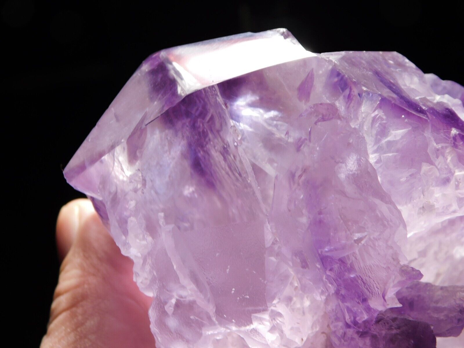 BIG Etched Translucent Purple AAA ELESTIAL Amethyst Crystal Bolivia 733gr