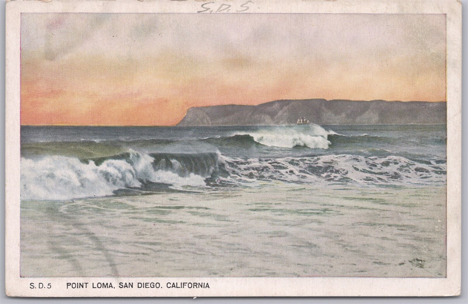 San Diego, Cal., Point Loma, The surf crashing over the rocks
