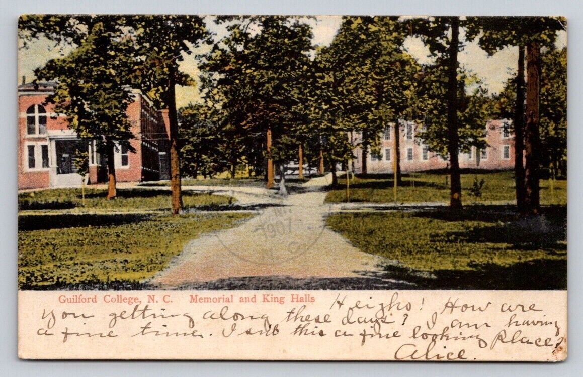 c1905 Memorial And King Halls Guilford College North Carolina 563A