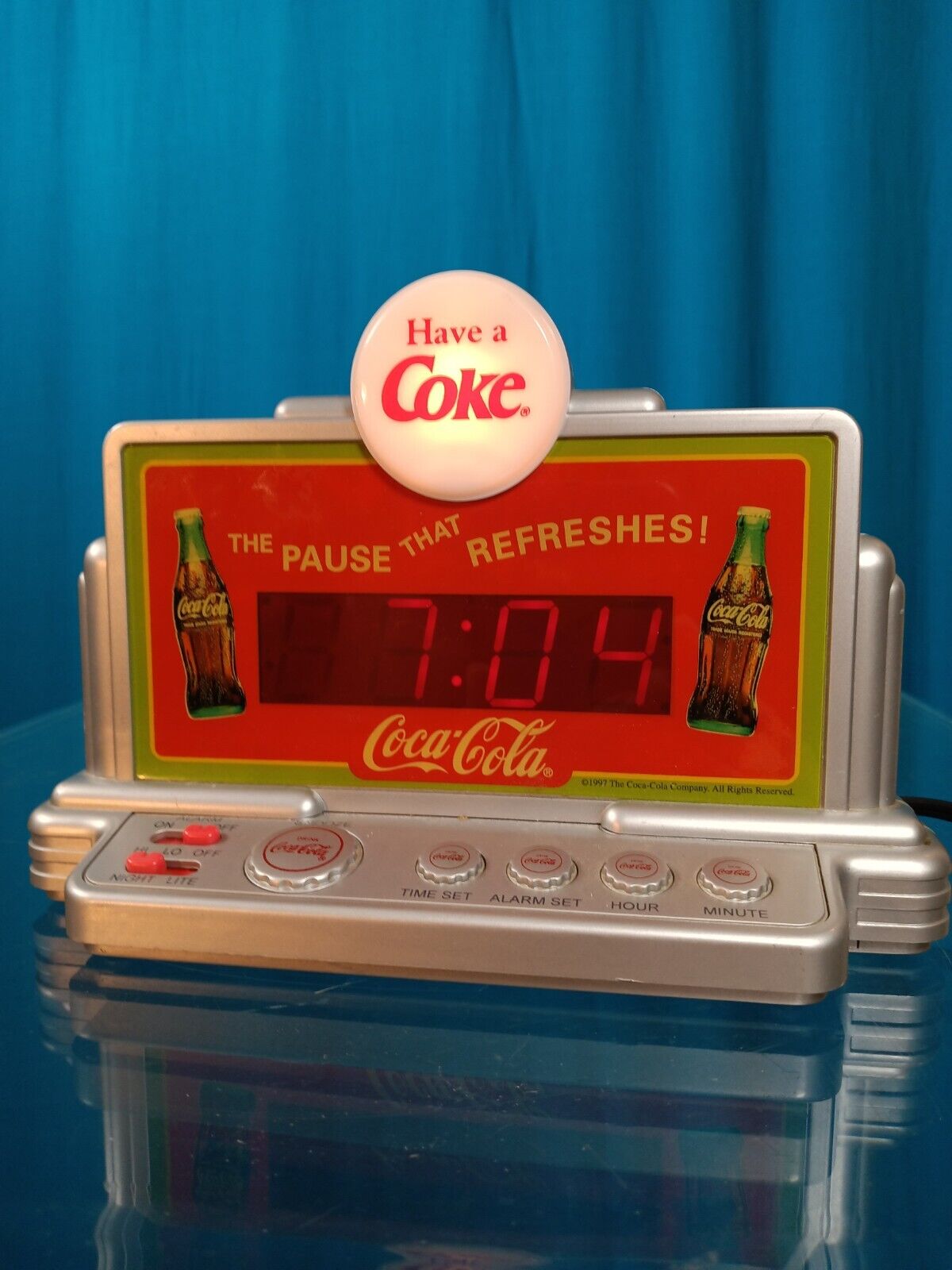 Vintage Coca Cola Digital Alarm Clock Night Light Have A Coke 1990s