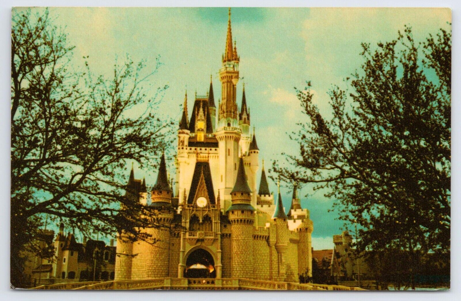 Walt Disney World Cinderella\'s Castle Vintage Chrome Postcard