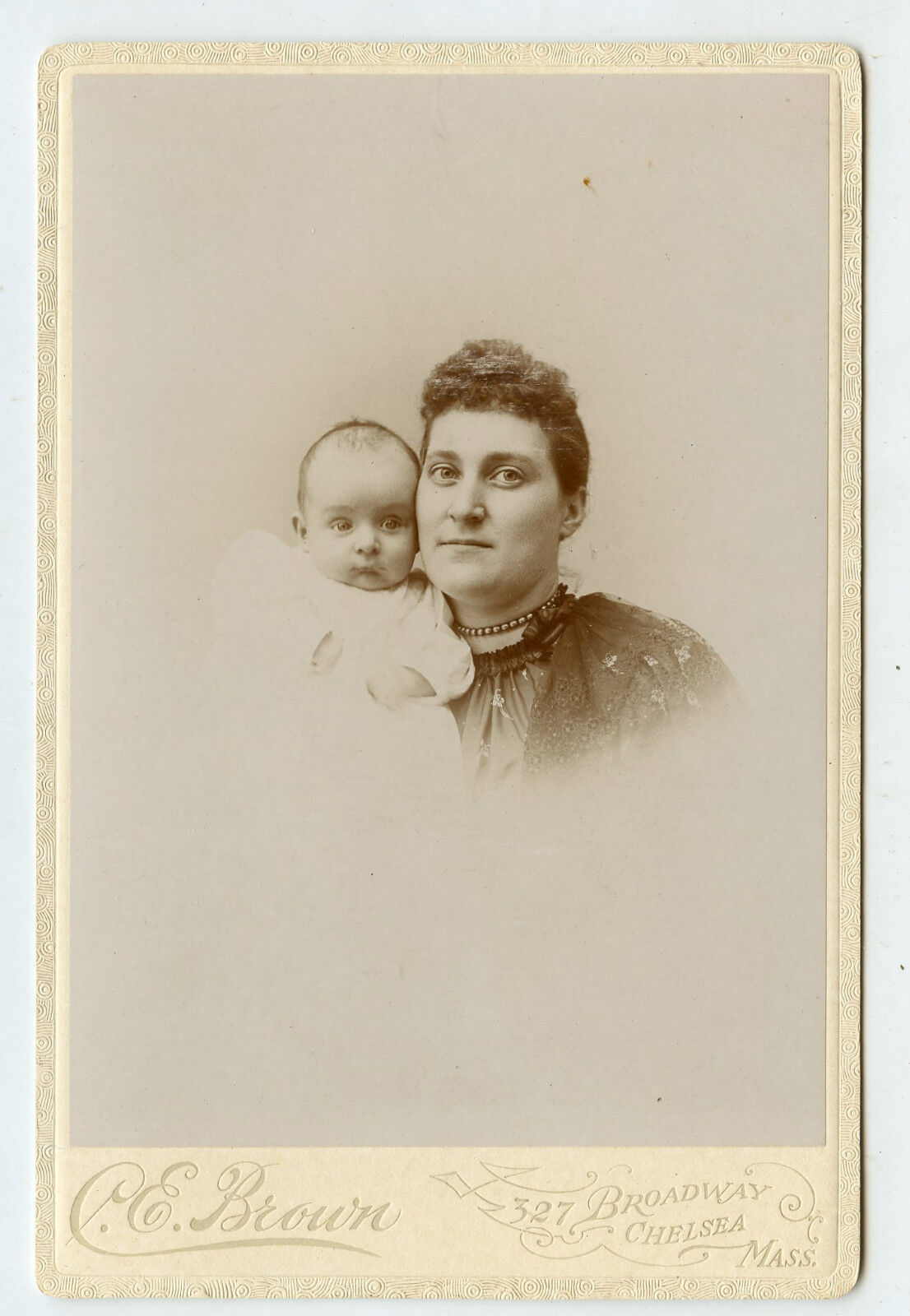 Cabinet Photo - Chelsea, Massachusetts - Mother & Young Baby