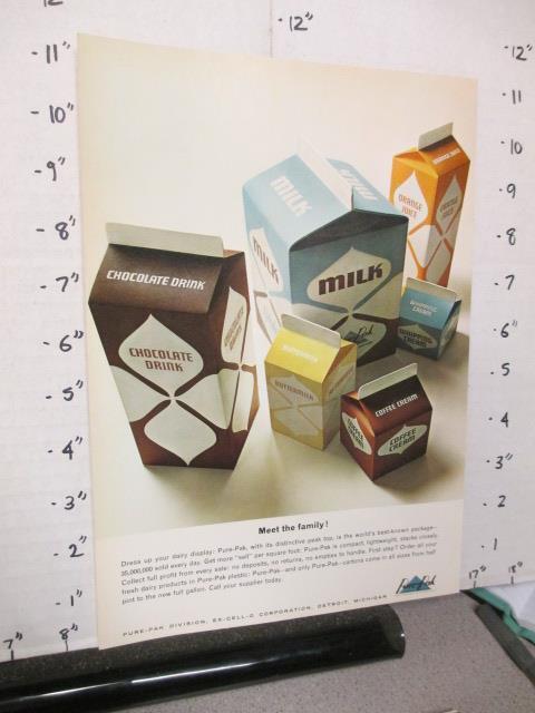 trade magazine ad grocery store 1963 PURE-PAK milk carton Detroit cream orange