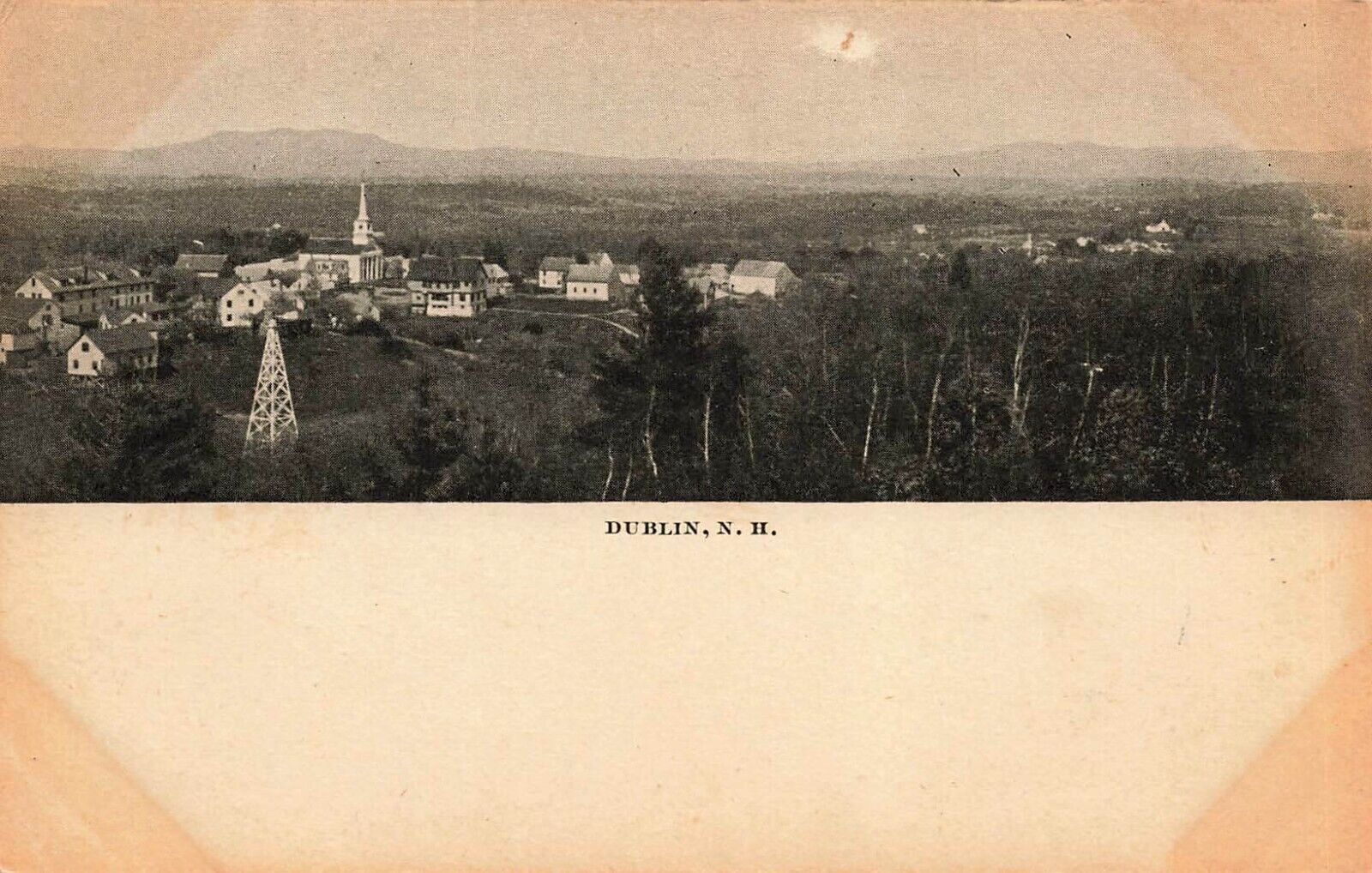 NEW HAMPSHIRE PHOTO POSTCARD: VIEW OF THE TOWN OF DUBLIN, NH UND/B