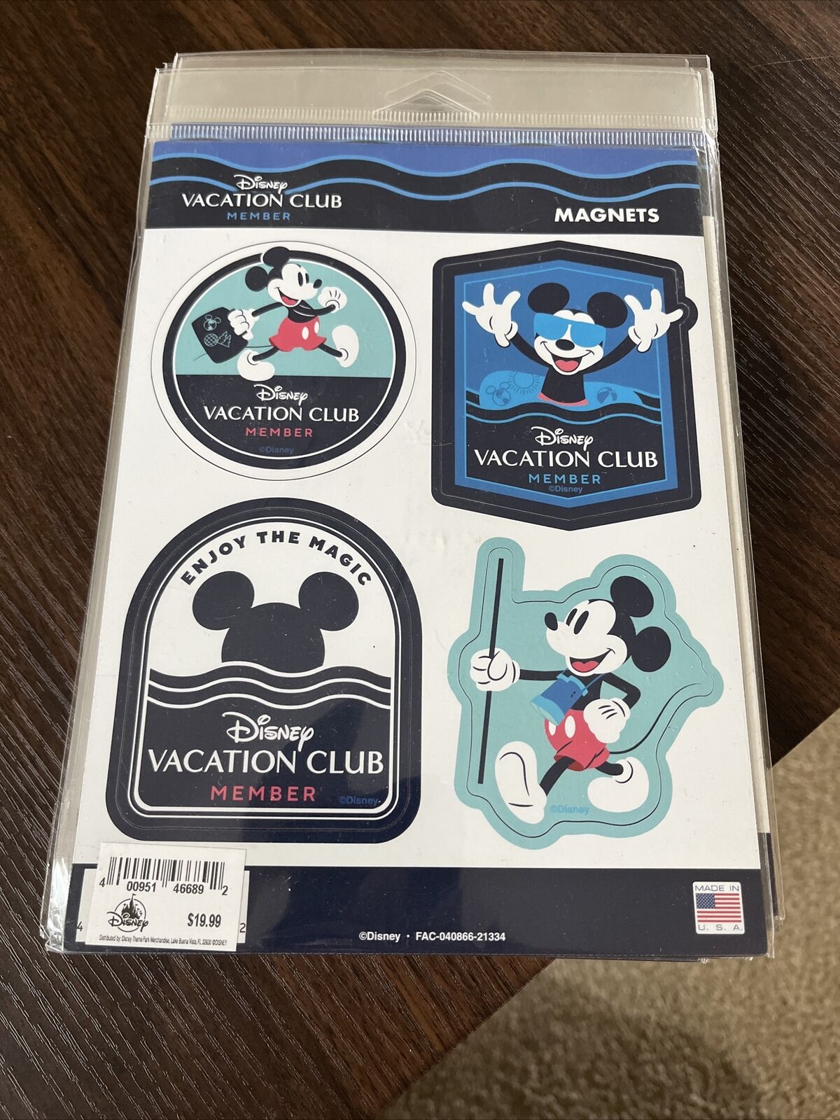 Disney Parks Mickey Mouse Vacation Club Member Set of 4 Magnets