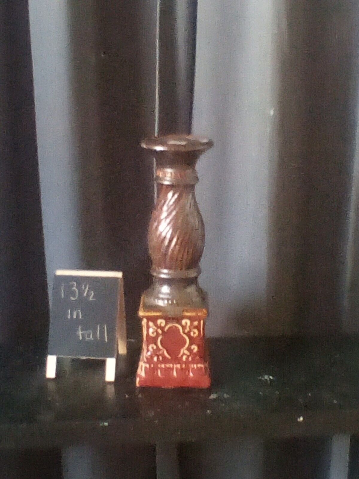 Decorative candle holder 13 1/2 inches tall