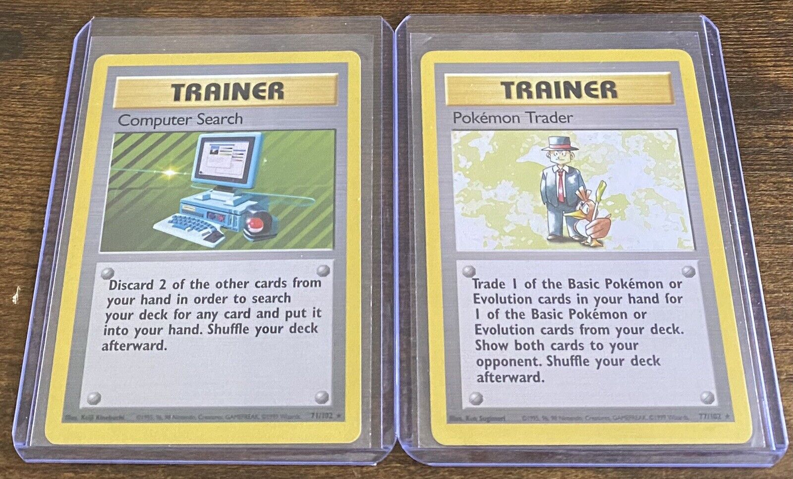 Computer Search Pokemon Trader Pokemon WOTC Trainer Base Set 71 77 Lot (2) RL01