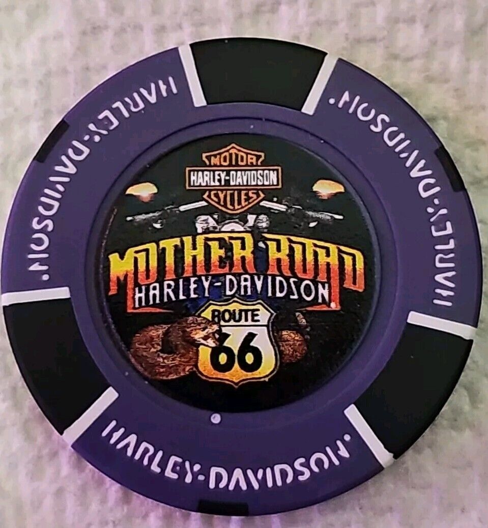 Harley Davidson Poker Chip Famous Route 66 Mother Road HD Kingman AZ NEW