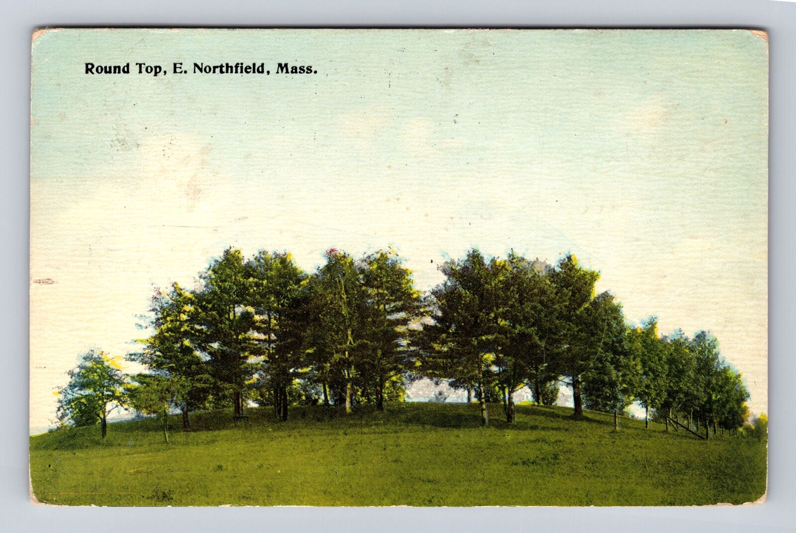 Northfield MA-Massachusetts, Round Top, Antique Vintage Souvenir Postcard