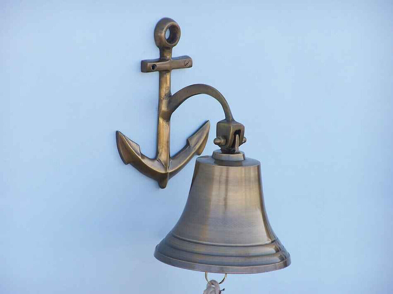 Antique Brass Hanging Anchor Bell 10\