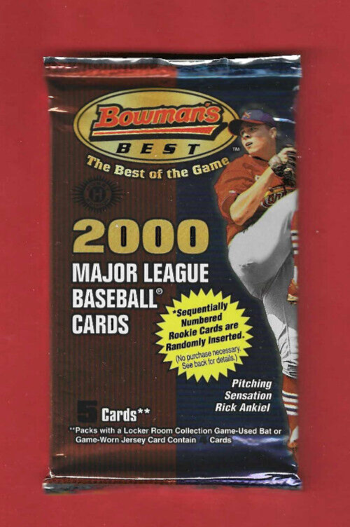 2000mlb Topps Baseball Bowman's Best - 5 Card Pack Bag