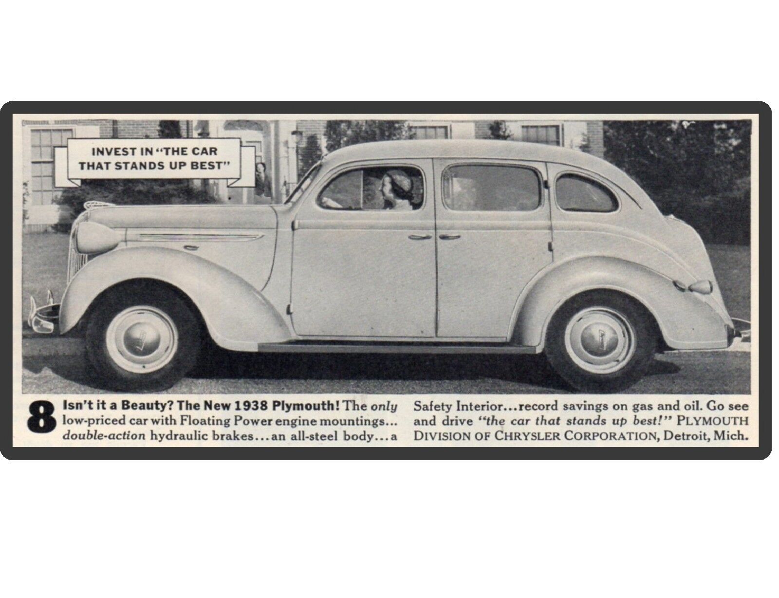 1938 Plymouth Sedan 2 Door  Auto Car  Refrigerator / Tool Box  Magnet