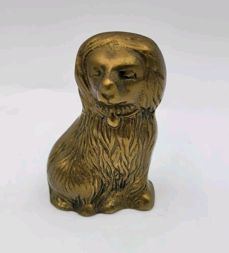 Staffordshire Style Brass King Charles Spaniel Paperweight 3\